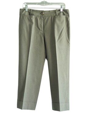Ann Taylor Signature Size 8 Taupe Cropped Dress Pants Cuffed Career Trousers
